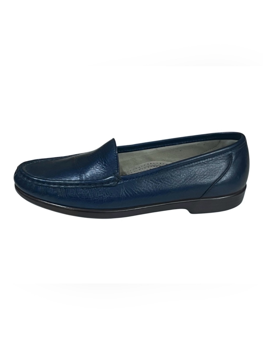 SAS Simplify Everyday Moccasin Loafer Navy Blue Leather size 9N